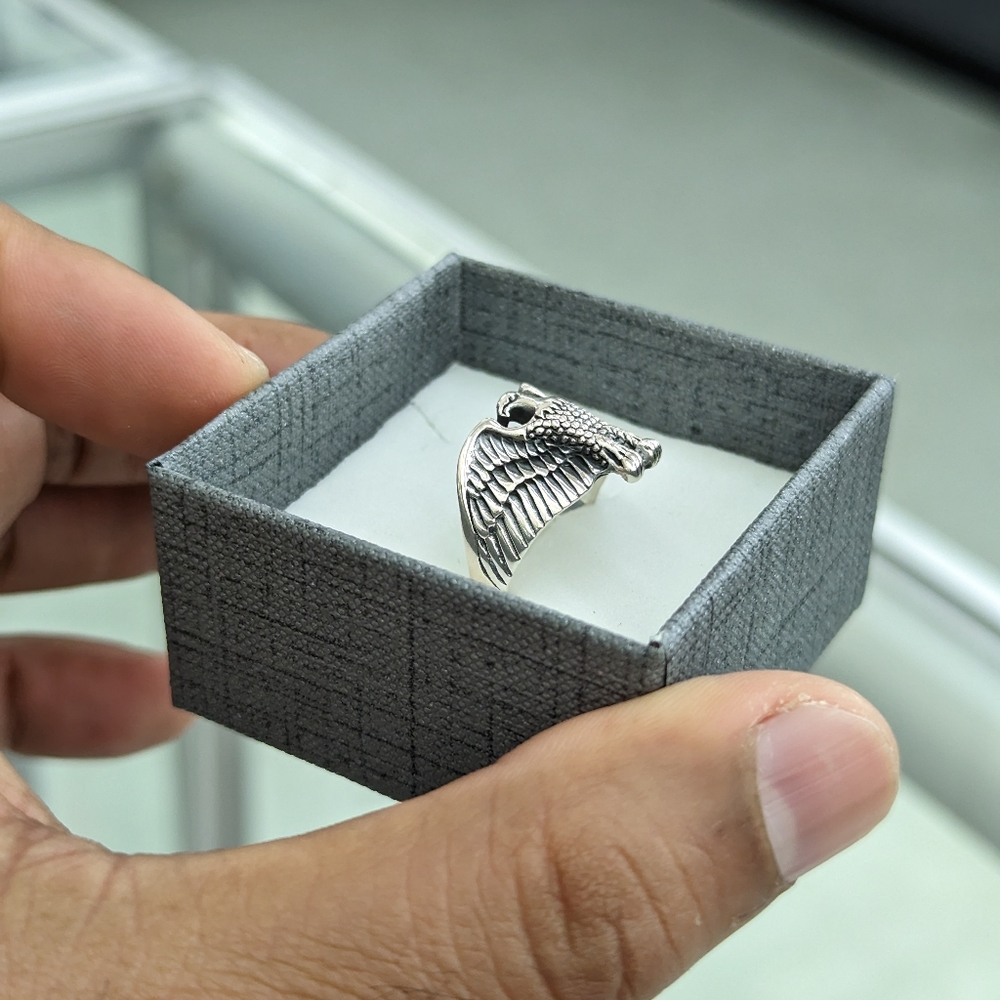 925 Sterling Silver Eagle Ring - image 3